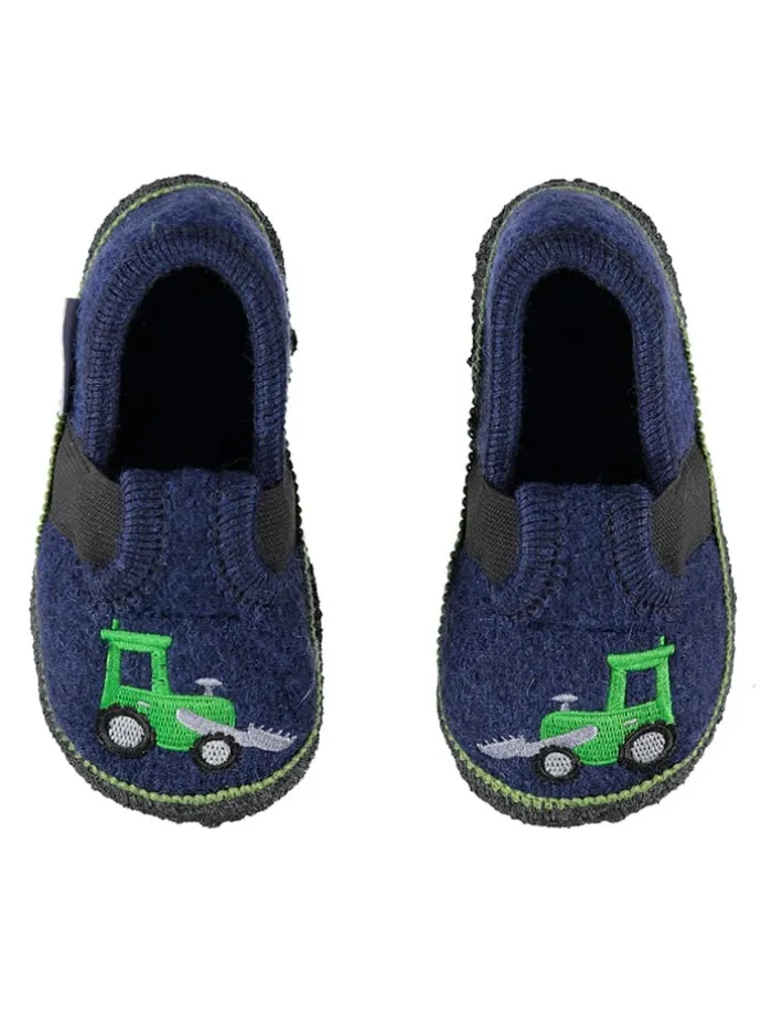 Pantoffels "Bobby Traktor" donkerblauw