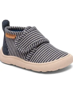Pantoffels donkerblauw/wit