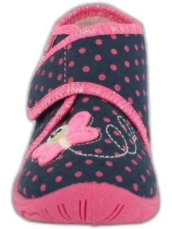 Pantoffels "Jolly" donkerblauw/roze