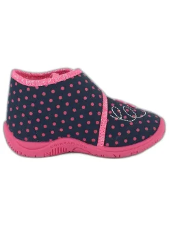 Pantoffels "Jolly" donkerblauw/roze