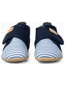 Pantoffels "Sigi Streifchen" donkerblauw/lichtblauw