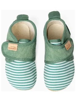 Pantoffels "Sigi Streifchen" groen