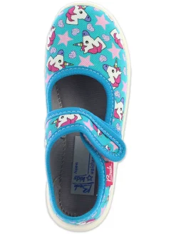 Pantoffels "Unicorn" turquoise
