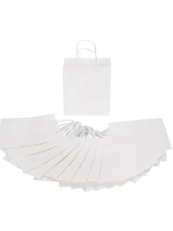 Papieren zakken wit - (L)21 x (B)8 x (H)18 cm (20 stuks)