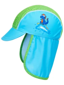 Pet met nekbescherming "Dino" turquoise/groen