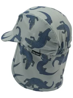Pet met nekbescherming grijs/donkerblauw