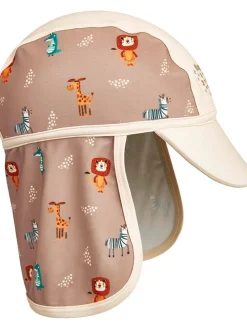Pet met nekbescherming lichtbruin/crème