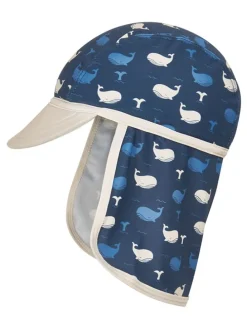 Pet met nekbescherming "Walvis" donkerblauw