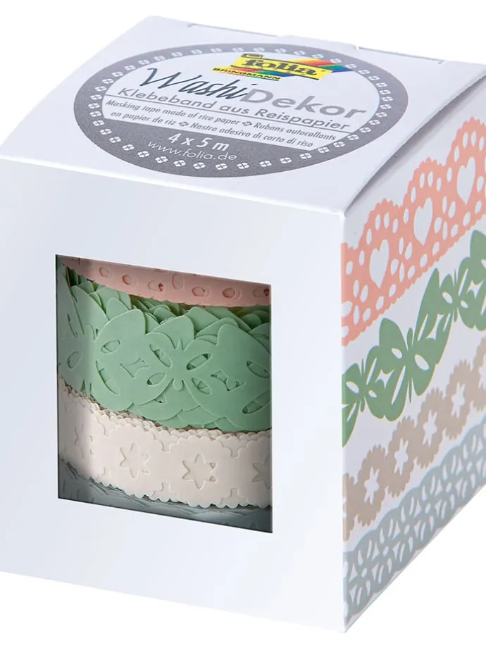 Plakband "Pastel" meerkleurig - 4x 5 m