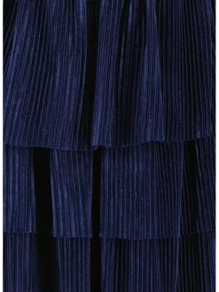 Plissérok donkerblauw