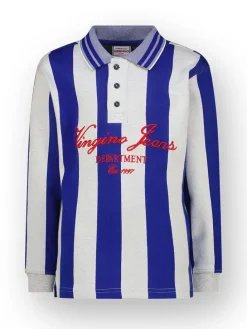 Poloshirt "Karo" wit/blauw