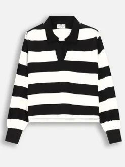 Poloshirt zwart/wit