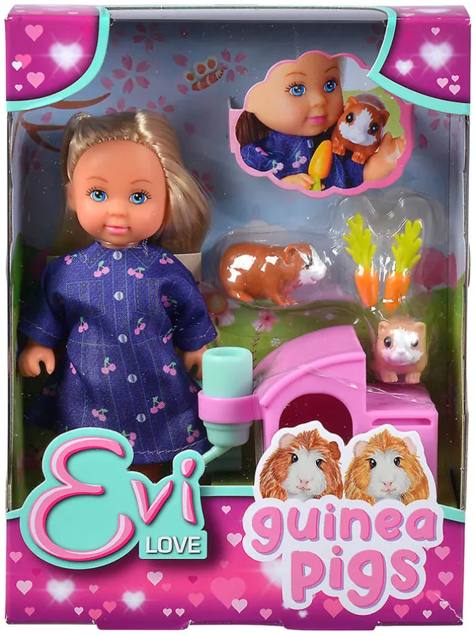 Pop "Evi Guinea Pigs" met accessoires - vanaf 3 jaar