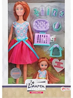 Pop "Lauren - Hondenverzorging" met accessoires - vanaf 3 jaar