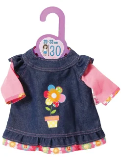 Poppenoutfit "Dolly Moda Jeans Dress" donkerblauw - vanaf 12 maanden