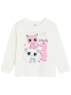 Pyjama crème/lichtblauw