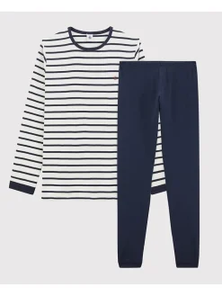 Pyjama donkerblauw/crème