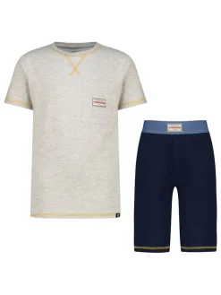 Pyjama grijs/donkerblauw
