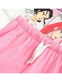 Pyjama lichtroze/wit