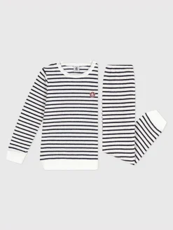 Pyjama wit/donkerblauw