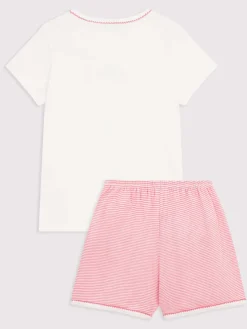 Pyjama wit/lichtroze