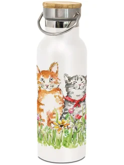 Roestvrijstalen isoleerfles "Malley & Friend" wit/meerkleurig - 500 ml