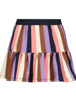 Rok crème/donkerblauw/lichtroze