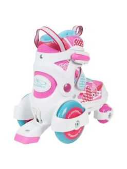 Rolschaatsen wit/roze - maat 30-33