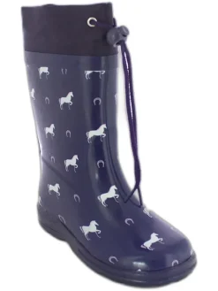 Rubberlaarzen "Horses" donkerblauw