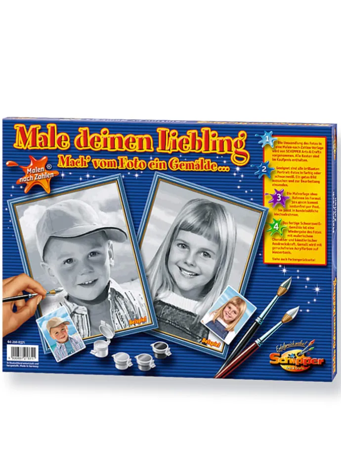 Schilderen op nummer-set "Schilder je geliefde" zwart/wit - vanaf 12 jaar