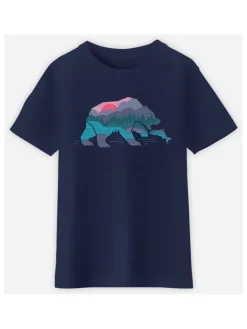 Shirt "Bear country" donkerblauw