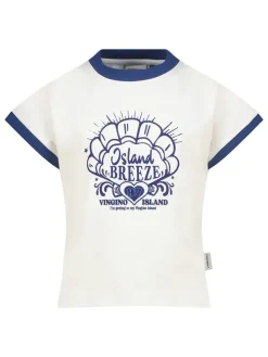 Shirt crème/donkerblauw