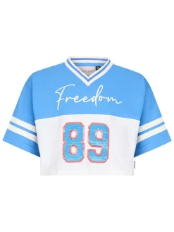 Shirt "Drancy" wit/lichtblauw