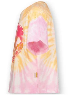 Shirt lichtroze/geel/wit