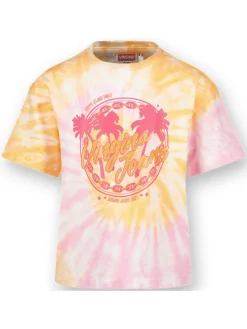 Shirt lichtroze/geel/wit