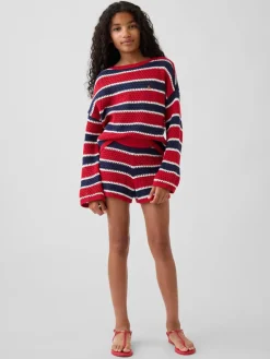Short rood/donkerblauw