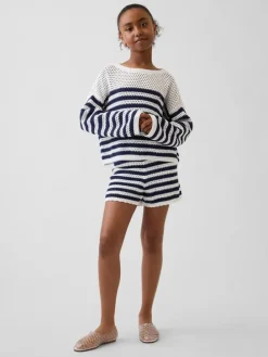 Short wit/donkerblauw