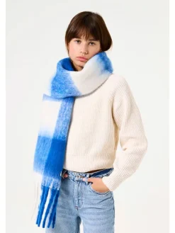 Sjaal wit/blauw
