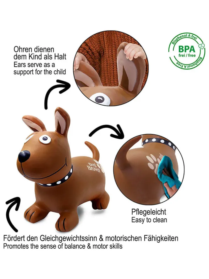 Skippydier "Dog" bruin - vanaf 12 maanden