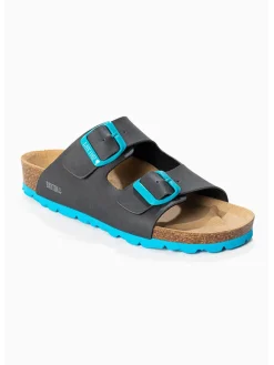 Slippers "Atlas" antraciet/blauw