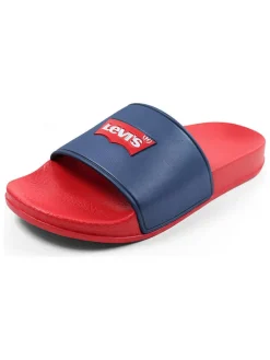 Slippers donkerblauw/rood