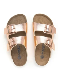 Slippers lichtroze/goudkleurig