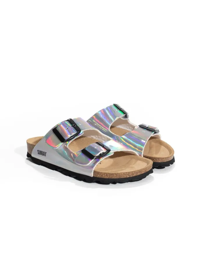 Slippers "Trefle" zilverkleurig/meerkleurig