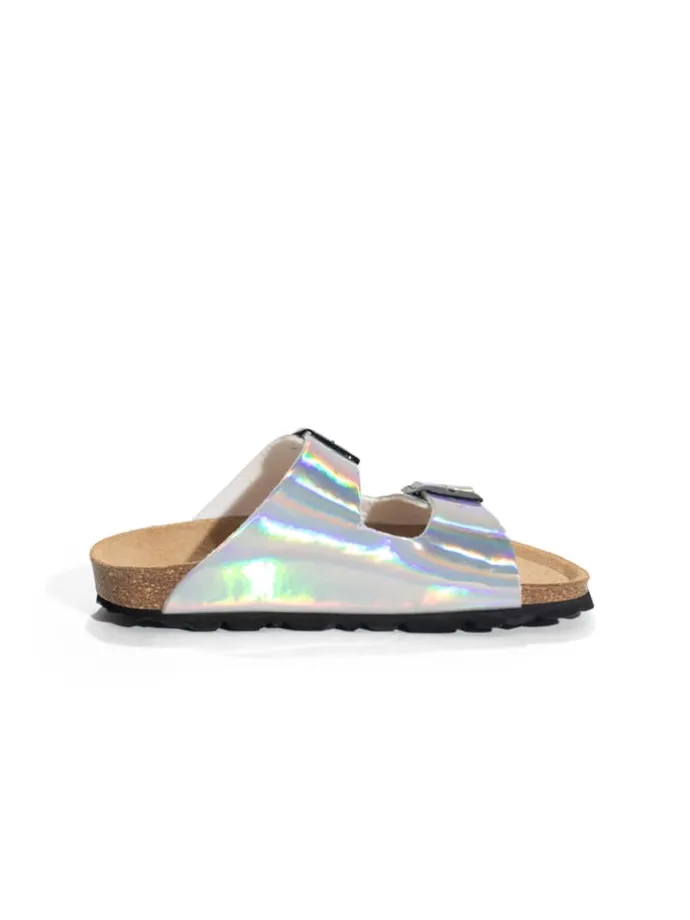 Slippers "Trefle" zilverkleurig/meerkleurig