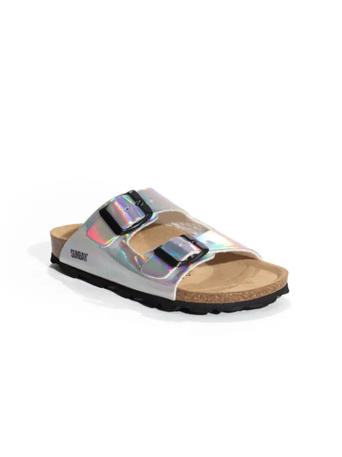 Slippers "Trefle" zilverkleurig/meerkleurig