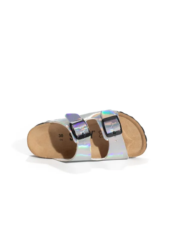 Slippers "Trefle" zilverkleurig/meerkleurig
