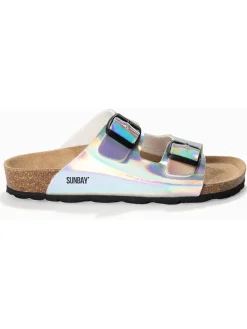 Slippers "Trefle" zilverkleurig