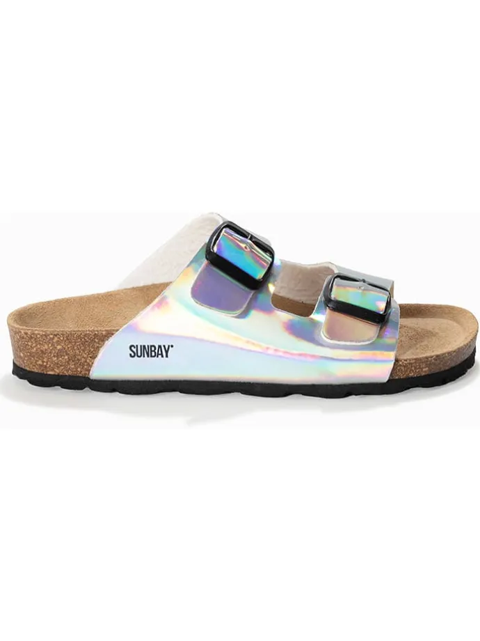 Slippers "Trefle" zilverkleurig