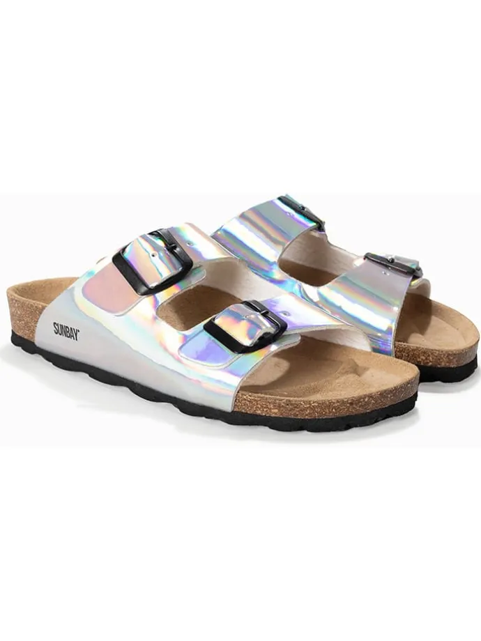 Slippers "Trefle" zilverkleurig
