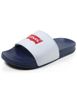 Slippers wit/donkerblauw